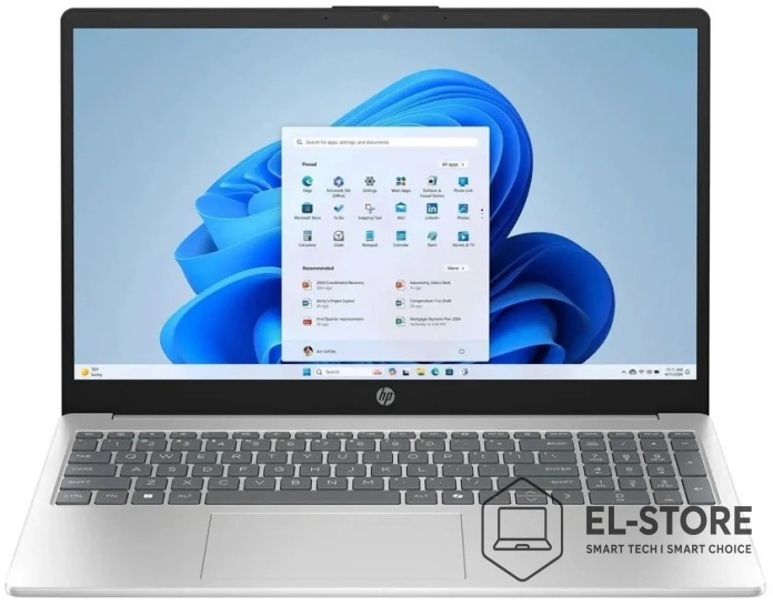Laptop HP 15-FD0154 Natural Silver z obsługą dotykową ekranu.